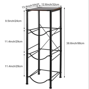 3-Tier Water Jug Storage Rack, Heavy Duty Metal 5 Gallon Water Bottle Holder with Wood Top, Water Dispenser Side Organizer Stand for Home Kitchen Office, Holds 3 Bottles 3-Tier Water Jug Storage Rack, Heavy Duty Metal 5 Gallon Water Bottle Holder with Wood Top, Water Dispenser Side Organizer Stand for Home Kitchen Office, Holds 3 Bottles
