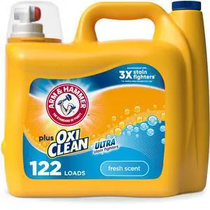 Plus Ultra Stain Fighters Liquid Laundry Detergent | Stain Remover for Clothes, Fresh Scent, 122 Loads, 158.6 Fl Oz Plus Ultra Stain Fighters Liquid Laundry Detergent | Stain Remover for Clothes, Fresh Scent, 122 Loads, 158.6 Fl Oz