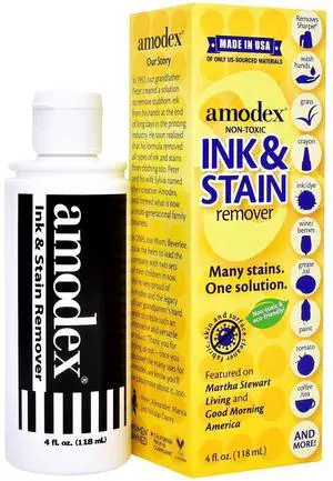 Ink and Stain Remover Unique Soap Liquid Formula 4 fl oz Bottle Ink and Stain Remover Unique Soap Liquid Formula 4 fl oz Bottle