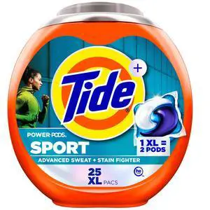 Power Pods Sport Laundry Detergent Pacs, 25 Count, Advanced Sweat + Stain Fighter Power Pods Sport Laundry Detergent Pacs, 25 Count, Advanced Sweat + Stain Fighter