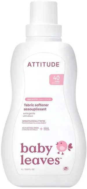 Baby Fabric Softener, Plant and Mineral-Based Ingredients, HE Compatible, Vegan and Cruelty-free Laundry and Household Products, Unscented, 40 Loads, 33.8 Fl Oz Baby Fabric Softener, Plant and Mineral-Based Ingredients, HE Compatible, Vegan and Cruelty-free Laundry and Household Products, Unscented, 40 Loads, 33.8 Fl Oz