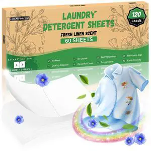 Laundry Detergent Sheets - Fresh Linen 120 Loads Laundry Sheets Detergent, Bulk Travel Laundry Detergent Eco Friendly & Hypoallergenic Natural Detergent Sheets Strips Laundry Soap Sheets Laundry Detergent Sheets - Fresh Linen 120 Loads Laundry Sheets Detergent, Bulk Travel Laundry Detergent Eco Friendly & Hypoallergenic Natural Detergent Sheets Strips Laundry Soap Sheets