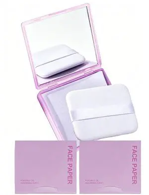 300PCS lavender Oil Blotting Papers for Face - Controls Shine, Saves Makeup | Oil Blotting Sheets for Face with Mirror, Puff & Refills, The On-the-Go Essential for a Flawless, Matte Finish All Day 300PCS lavender Oil Blotting Papers for Face - Controls Shine, Saves Makeup | Oil Blotting Sheets for Face with Mirror, Puff & Refills, The On-the-Go Essential for a Flawless, Matte Finish All Day