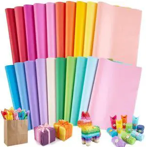 Tissue Paper 330 Sheets, 14 X 10 inch 20 Colors for Gift Bags | 14 GSM Soft Paper, Small Gift Wrapping, Classroom Crafts, Gift Bags Filler and Paper Flowers Tissue Paper 330 Sheets, 14 X 10 inch 20 Colors for Gift Bags | 14 GSM Soft Paper, Small Gift Wrapping, Classroom Crafts, Gift Bags Filler and Paper Flowers