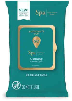 Spa Calming Chamomile Feminine Wipes, 100% Plant Based*, pH balanced Plush Cloths, 24 Count Spa Calming Chamomile Feminine Wipes, 100% Plant Based*, pH balanced Plush Cloths, 24 Count