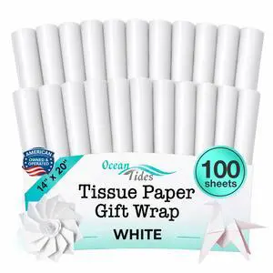 Tissue Paper for Gift Bags - 100 Sheets 14x20in Wrapping Paper, White | Premium Gift Wrap Tissue Paper for DIY Crafts - Birthday Party, Wedding, Holidays, Flower Decorations & Custom Art Projects Tissue Paper for Gift Bags - 100 Sheets 14x20in Wrapping Paper, White | Premium Gift Wrap Tissue Paper for DIY Crafts - Birthday Party, Wedding, Holidays, Flower Decorations & Custom Art Projects