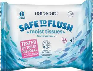 Safe to Flush Moist Tissues, Made of 100% paper and an Organic and Natural formula with Aloe Vera and Witch Hazel (1 Pack, 30 wipes total) Safe to Flush Moist Tissues, Made of 100% paper and an Organic and Natural formula with Aloe Vera and Witch Hazel (1 Pack, 30 wipes total)