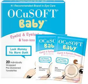 Baby Eyelid and Eyelash Cleanser, Pre-Moistened Towelette, White/Blue 20 Count Baby Eyelid and Eyelash Cleanser, Pre-Moistened Towelette, White/Blue 20 Count