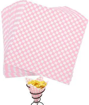 Waxed Deli Paper Sheets 12 * 12 Inch, 100 Pcs Food Basket Liners for Sandwiches,2026 Burgers Wrap Wax Paper Sheets Gingham Pattern Pink Waxed Deli Paper Sheets 12 * 12 Inch, 100 Pcs Food Basket Liners for Sandwiches,2026 Burgers Wrap Wax Paper Sheets Gingham Pattern Pink
