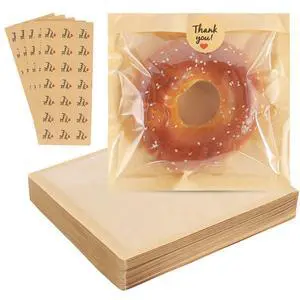 100pcs Cookie Bags with Seal 7.5x7.1 inch Heat Sealable Grease Resistant Baked Goods Packaging Cookie Bags for Gift Giving Cookies Packaging Supplies for Bagel Brownie Bakery Pastry Donut Cake Slices 100pcs Cookie Bags with Seal 7.5x7.1 inch Heat Sealable Grease Resistant Baked Goods Packaging Cookie Bags for Gift Giving Cookies Packaging Supplies for Bagel Brownie Bakery Pastry Donut Cake Slices
