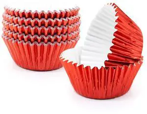 Cupcake Liners,100 Pack Metallic Baking Cups Standard Size | Durable non-stick foil wrappers for muffins & cupcakes,perfect for party, holidays, and gift baking Cupcake Liners,100 Pack Metallic Baking Cups Standard Size | Durable non-stick foil wrappers for muffins & cupcakes,perfect for party, holidays, and gift baking