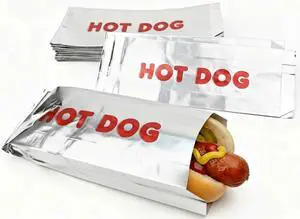 60 Pack Foil Hot Dog Wrappers Grease-Resistant Sleeves for Parties, Food Trucks, BBQs, and Takeout Keep Hot Dogs Warm & Fresh 60 Pack Foil Hot Dog Wrappers Grease-Resistant Sleeves for Parties, Food Trucks, BBQs, and Takeout Keep Hot Dogs Warm & Fresh