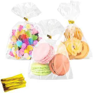 100 PCS Cellophane Treat Bags, 4x6 In Clear Cellophane Gift Bags with Twist Ties Plastic Goodie Bag for Party Favor Cookie Candy Popcorn Bakery Chocolate Gift Wrapping 100 PCS Cellophane Treat Bags, 4x6 In Clear Cellophane Gift Bags with Twist Ties Plastic Goodie Bag for Party Favor Cookie Candy Popcorn Bakery Chocolate Gift Wrapping
