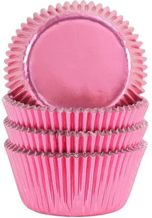 Standard Pink Foil Cupcake Liners Wrappers Baking Cups 100-Count | Heavy-Duty Pink Muffin Liners With Style, Metallic Foil Baking Cups Sturdy Enough, Vibrant Colors and Won't Fade When Baked Standard Pink Foil Cupcake Liners Wrappers Baking Cups 100-Count | Heavy-Duty Pink Muffin Liners With Style, Metallic Foil Baking Cups Sturdy Enough, Vibrant Colors and Won't Fade When Baked