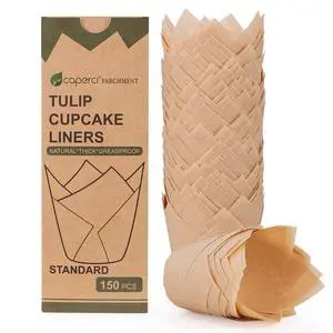 150pcs Tulip Cupcake Liners Parchment Paper Muffin Cups for Baking | Unbleached, Excellent Greaseproof & Non-Stick Natural EU Parchment Paper Cupcake Wrappers Perfect for Muffins & Cupcakes 150pcs Tulip Cupcake Liners Parchment Paper Muffin Cups for Baking | Unbleached, Excellent Greaseproof & Non-Stick Natural EU Parchment Paper Cupcake Wrappers Perfect for Muffins & Cupcakes