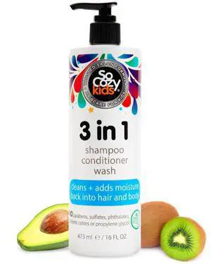 Kids Shampoo, Conditioner & Body Wash, Gentle 3-in-1, 16 Fl Oz Pump | Moisture Rich Hydrating Daily Cleanser & Conditioning with Keratin, Vitamin B5 & Kiwi Extract, Paraben & Sulfate-Free Kids Shampoo, Conditioner & Body Wash, Gentle 3-in-1, 16 Fl Oz Pump | Moisture Rich Hydrating Daily Cleanser & Conditioning with Keratin, Vitamin B5 & Kiwi Extract, Paraben & Sulfate-Free