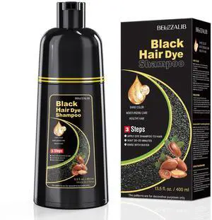 Black Hair Dye Shampoo for Woman & Man, Hair Color Shampoo 3 in 1 | Gray Hair Coverage, Mild Formula, Lasts Long (13.5 oz) Black Hair Dye Shampoo for Woman & Man, Hair Color Shampoo 3 in 1 | Gray Hair Coverage, Mild Formula, Lasts Long (13.5 oz)