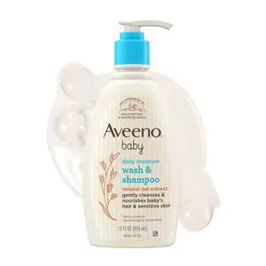 Daily Moisture Wash & Shampoo, Tear-Free, 12 fl. oz | 2-in-1 Baby Wash and Hair Shampoo with Oat Extract, For Sensitive Skin and Hair, No Added Parabens Daily Moisture Wash & Shampoo, Tear-Free, 12 fl. oz | 2-in-1 Baby Wash and Hair Shampoo with Oat Extract, For Sensitive Skin and Hair, No Added Parabens