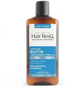 Hair ResQ Biotin Shampoo for Thinning Hair, Clinically Tested Thickening, Pro-Growth Shampoo for Women & Men, Up to 6X Volume, Rosemary Mint, Caffeine & Peptides, Sulfate Free, 12 fl oz Hair ResQ Biotin Shampoo for Thinning Hair, Clinically Tested Thickening, Pro-Growth Shampoo for Women & Men, Up to 6X Volume, Rosemary Mint, Caffeine & Peptides, Sulfate Free, 12 fl oz
