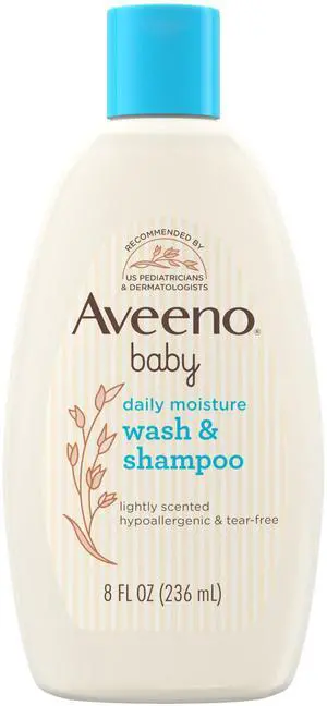 Daily Moisture Body Wash & Shampoo, Lightly Scented, 8 fl oz | 2-in-1 Baby Bath Wash & Hair Shampoo, Tear-Free, No Added Parabens, Suitable for Sensitive Skin Daily Moisture Body Wash & Shampoo, Lightly Scented, 8 fl oz | 2-in-1 Baby Bath Wash & Hair Shampoo, Tear-Free, No Added Parabens, Suitable for Sensitive Skin