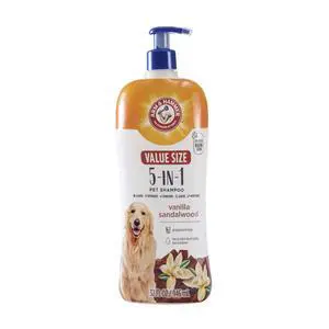 5-in-1 Dog Shampoo, Vanilla Sandalwood, 32 Fl Oz | Deodorizing, skin soothing, and moisturizing formula, aloe and shea butter, oatmeal-based, value size 5-in-1 Dog Shampoo, Vanilla Sandalwood, 32 Fl Oz | Deodorizing, skin soothing, and moisturizing formula, aloe and shea butter, oatmeal-based, value size