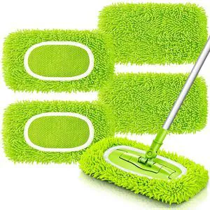 Reusable Dry Sweeping Cloths Microfiber Wet Mop Pads Compatible with Swiffer Sweeper Mop Replacement Sweeping Mopping pad Refills for Hardwood Surface Floor Cleaning (4PCS) Reusable Dry Sweeping Cloths Microfiber Wet Mop Pads Compatible with Swiffer Sweeper Mop Replacement Sweeping Mopping pad Refills for Hardwood Surface Floor Cleaning (4PCS)