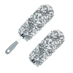 Microfiber Duster with an Extra Washable and Reusable Duster Head, Microfiber Dusters for Household Cleaning, Gray Microfiber Duster with an Extra Washable and Reusable Duster Head, Microfiber Dusters for Household Cleaning, Gray