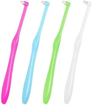 4 PCS End Tuft Toothbrush Adult, Single End Tuft Brush, Soft Orthodontic Toothbrushes for Braces, Small Soft Head for Tiny Hard-to-Reach Areas Detail Cleaning, Individually Wrapped 4 PCS End Tuft Toothbrush Adult, Single End Tuft Brush, Soft Orthodontic Toothbrushes for Braces, Small Soft Head for Tiny Hard-to-Reach Areas Detail Cleaning, Individually Wrapped