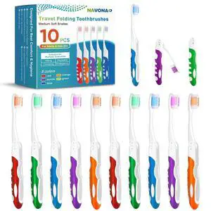 10 PCS Travel Toothbrush Set, Travel Size Folding Toothbrush | Potable Mini Toothbrushes, Individually Wrapped Bulk Toothbrushes, Medium Bristles for Travel, Camping, Hiking, School 10 PCS Travel Toothbrush Set, Travel Size Folding Toothbrush | Potable Mini Toothbrushes, Individually Wrapped Bulk Toothbrushes, Medium Bristles for Travel, Camping, Hiking, School