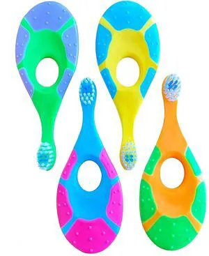 Baby Toothbrush 12 months and up - Toddler Toothbrush - Soft Bristles - Child Sized Brush Heads - infant toothbrush - Kids Tooth Brush - Easy Storage - Unisex Girl & Boy Set (4-Pack, Multi-Color) Baby Toothbrush 12 months and up - Toddler Toothbrush - Soft Bristles - Child Sized Brush Heads - infant toothbrush - Kids Tooth Brush - Easy Storage - Unisex Girl & Boy Set (4-Pack, Multi-Color)
