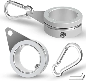 Flag Pole Rings, Flagpole Rings Aluminum Alloy 360° Rotating Anti Wrap Flag Mounting Spinning Ring Clips for 0.75-1.02 Inch Diameter Flagpole(1 Inch -Pack of 2, Silver) Flag Pole Rings, Flagpole Rings Aluminum Alloy 360° Rotating Anti Wrap Flag Mounting Spinning Ring Clips for 0.75-1.02 Inch Diameter Flagpole(1 Inch -Pack of 2, Silver)