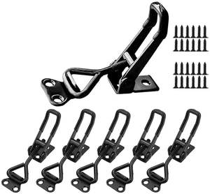 6Pack Toggle Clamp Latch 100KG 220LBS Holding Capacity | Black Adjustable 4001 Pull Latch Clamps Quick Release Hasp Clamps for Smoker Cabinet Boxes Case Trunk Jig 6Pack Toggle Clamp Latch 100KG 220LBS Holding Capacity | Black Adjustable 4001 Pull Latch Clamps Quick Release Hasp Clamps for Smoker Cabinet Boxes Case Trunk Jig