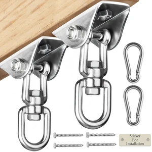 Heavy Duty Swing Hangers for Wooden Sets 2000 LB Capacity Hammock Hanger 360 Swivel Stainless Steel Swing Hardware Accessories 2 Packs for Porch Playground Yoga Heavy Bag Heavy Duty Swing Hangers for Wooden Sets 2000 LB Capacity Hammock Hanger 360 Swivel Stainless Steel Swing Hardware Accessories 2 Packs for Porch Playground Yoga Heavy Bag