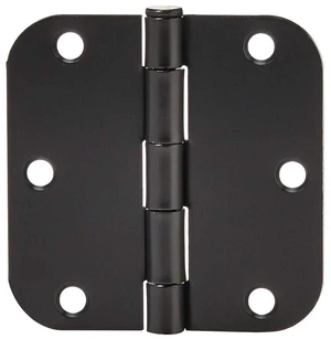 Sturdy Rounded 5/8 Radius Interior Door Hinges with Included Screws, 3.5" x 3.5", Matte Black, 18-Pack Sturdy Rounded 5/8 Radius Interior Door Hinges with Included Screws, 3.5" x 3.5", Matte Black, 18-Pack