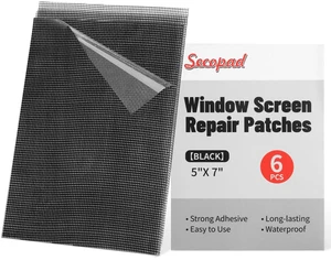 6 PCS Screen Patch Tape, 5" X 7" Window Screen Repair Kit, Black | Quick Repair, Strong Adhesive, Easy to Use, For Mesh Window & Door, Cuttable Fiberglass, No Tools Needed 6 PCS Screen Patch Tape, 5" X 7" Window Screen Repair Kit, Black | Quick Repair, Strong Adhesive, Easy to Use, For Mesh Window & Door, Cuttable Fiberglass, No Tools Needed