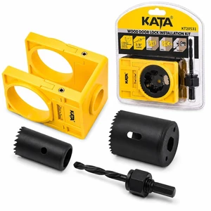 1-3/8" - 1-3/4" Door Lock Installation Kit for Wood Doors | Door Knob Drilling Kit Fits Standard Wood Doors with Guide Template, Hole Saw for Lockset Installation or Replacement 1-3/8" - 1-3/4" Door Lock Installation Kit for Wood Doors | Door Knob Drilling Kit Fits Standard Wood Doors with Guide Template, Hole Saw for Lockset Installation or Replacement