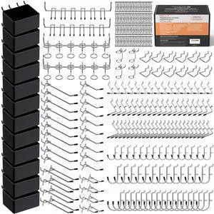 278PCS Pegboard Accessories Organizer Kit with Peg Borad Hooks & Bins | Peg Board Hooks Assortment, For Organizing Various Tools, Fit 1/8 or 1/4 inch Pegboard, For Garage Hanging & Storage Tools 278PCS Pegboard Accessories Organizer Kit with Peg Borad Hooks & Bins | Peg Board Hooks Assortment, For Organizing Various Tools, Fit 1/8 or 1/4 inch Pegboard, For Garage Hanging & Storage Tools