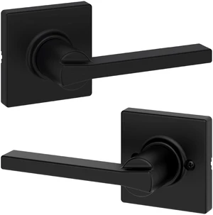 Casey Passage Door Lever, Non-Locking Handle for Interior Hall and Closet Doors, Reversible for Easy Install, Featuring Microban Protection in Matte Black Casey Passage Door Lever, Non-Locking Handle for Interior Hall and Closet Doors, Reversible for Easy Install, Featuring Microban Protection in Matte Black