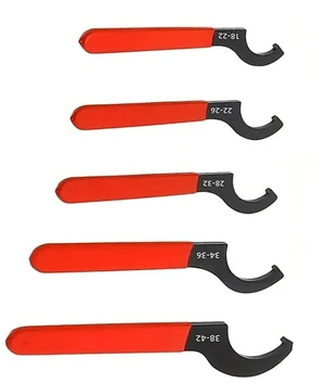 Coilover Spanner Wrench Set, 5-Piece Non-Slip Wrench Set with Rubber Handles for Coilovers, Floor Heating Pipes and Cars Coilover Spanner Wrench Set, 5-Piece Non-Slip Wrench Set with Rubber Handles for Coilovers, Floor Heating Pipes and Cars