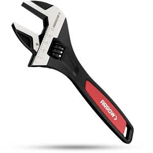 ARROW 8-Inch Adjustable Wrench, Cr-V Steel, Wide Jaw Black Oxide Wrench | Inch/Metric Laser Scales, Non-Slip Grip & Hanging Hole, for Home, Garage, Workshop and DIY ARROW 8-Inch Adjustable Wrench, Cr-V Steel, Wide Jaw Black Oxide Wrench | Inch/Metric Laser Scales, Non-Slip Grip & Hanging Hole, for Home, Garage, Workshop and DIY