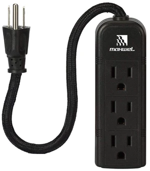 Strip Wall Mountable - ETL Listed 3 Grounded Outlets 10 Inch Braided Short Cord Black Mini Power Strips with No Surge Protector AC 13A 125V 1625W Outlets Compact Extension for Travelling Strip Wall Mountable - ETL Listed 3 Grounded Outlets 10 Inch Braided Short Cord Black Mini Power Strips with No Surge Protector AC 13A 125V 1625W Outlets Compact Extension for Travelling