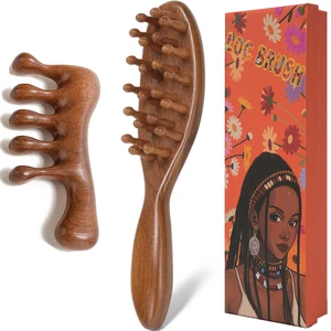 Loc Brush for Dreads and Microlocs, Loc Comb for Sisterlocks | Brush for Braids, Wooden Scalp Massager for Scalp Massage, Sandalwood Locs Comb with Storage Pouch Loc Brush for Dreads and Microlocs, Loc Comb for Sisterlocks | Brush for Braids, Wooden Scalp Massager for Scalp Massage, Sandalwood Locs Comb with Storage Pouch