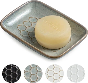 CozyNestFinds Soap Dish for Shower, Bar Soap Holder, Ceramic Soap Dishes for Bar Soap, Sponge Holder Soap Saver Soap Tray for Bathroom Kitchen Sink, 5.5 Inch, Gray CozyNestFinds Soap Dish for Shower, Bar Soap Holder, Ceramic Soap Dishes for Bar Soap, Sponge Holder Soap Saver Soap Tray for Bathroom Kitchen Sink, 5.5 Inch, Gray