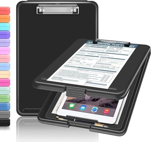 CNF Clipboard with Storage, Clipboards 8.5x11 with Storage, Nursing Clip Board Foldable, Smooth Writing with Pen Holder Clipboards, High Capacity Storage Clip Board for Office Storage, Nurse(Black) CNF Clipboard with Storage, Clipboards 8.5x11 with Storage, Nursing Clip Board Foldable, Smooth Writing with Pen Holder Clipboards, High Capacity Storage Clip Board for Office Storage, Nurse(Black)