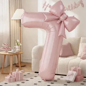 C 40In Dusty Pink Number 7 with Bow Balloons, Giant Self Inflating Pastel Pink Foil Numbers 0-9 with Bow for 7th Birthday Decoration, Digital 7 Helium Balloons for Baby Shower Princess Party Supplies C 40In Dusty Pink Number 7 with Bow Balloons, Giant Self Inflating Pastel Pink Foil Numbers 0-9 with Bow for 7th Birthday Decoration, Digital 7 Helium Balloons for Baby Shower Princess Party Supplies