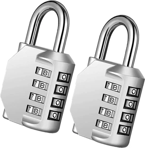 CNF Combination Padlock Locker Lock, 4 Digit Combo Lock for Locker, Gym, School, Luggage, Gate, Suitcase, Bike, Cabinet, Shed, Storage - 2 Pack Silver CNF Combination Padlock Locker Lock, 4 Digit Combo Lock for Locker, Gym, School, Luggage, Gate, Suitcase, Bike, Cabinet, Shed, Storage - 2 Pack Silver