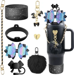 CozyNestFinds Bling Accessories for Stanley Cup 40oz & 30oz Tumbler including Silicone Cute Bow Straw Topper Cover, Silicone Boot for Stanley Cup,Leather Water Bottle Handle Strap, Charms CozyNestFinds Bling Accessories for Stanley Cup 40oz & 30oz Tumbler including Silicone Cute Bow Straw Topper Cover, Silicone Boot for Stanley Cup,Leather Water Bottle Handle Strap, Charms
