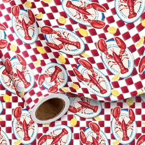 CozyNestFinds Lobster Wrapping Paper Roll, Lobsters Lemons with Red White Checkered Design, Nautical Coastal Gift Wrap for Summer, Seafood Party, Birthday, Picnic, Mini Roll 17 In x 16.4 Feet CozyNestFinds Lobster Wrapping Paper Roll, Lobsters Lemons with Red White Checkered Design, Nautical Coastal Gift Wrap for Summer, Seafood Party, Birthday, Picnic, Mini Roll 17 In x 16.4 Feet