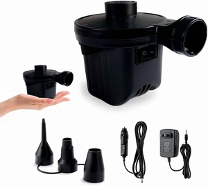 CNF Electric Air Pump,Portable Quick-Fill Air Pump,Air Mattress Pump with 3 Nozzles for Inflatable Boat, Air Mattress Beds,Swimming Ring.Compatible with Home and car Adapter (110VAC/12VDC) CNF Electric Air Pump,Portable Quick-Fill Air Pump,Air Mattress Pump with 3 Nozzles for Inflatable Boat, Air Mattress Beds,Swimming Ring.Compatible with Home and car Adapter (110VAC/12VDC)