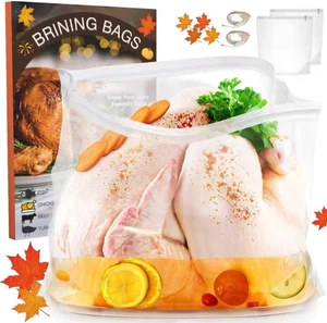 CozyNestFinds Turkey Brine Bags,22" x26", 2 Pack,Bring Bag For Turkeys Can Holds Up 35lb, Brine Bag For Turkey With 2 Removable Zipper Assist Clips And Cotton Strings, Thickened Turkeys Marinade bags CozyNestFinds Turkey Brine Bags,22" x26", 2 Pack,Bring Bag For Turkeys Can Holds Up 35lb, Brine Bag For Turkey With 2 Removable Zipper Assist Clips And Cotton Strings, Thickened Turkeys Marinade bags